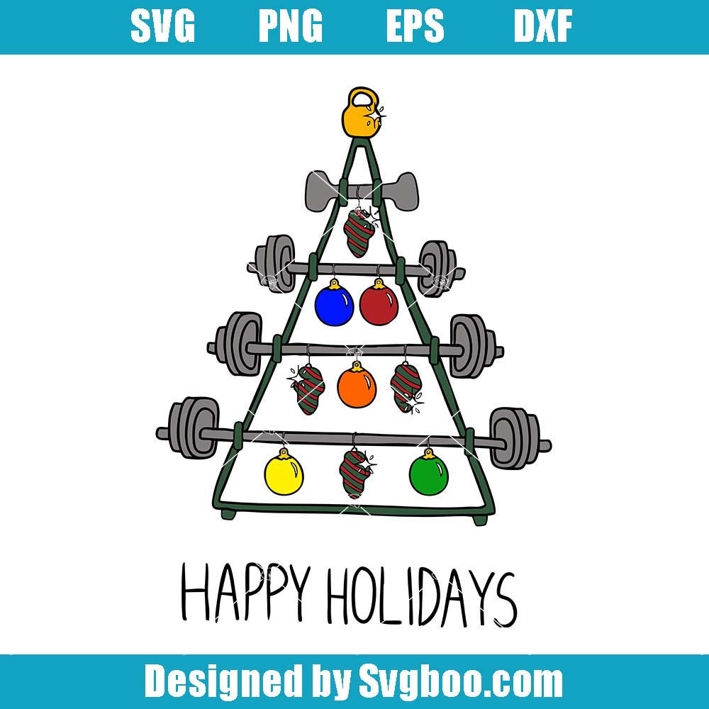 Barbell Christmas Tree Svg, Merry Fitmas Svg, Crossfit Christmas Svg Barbell Christmas Tree Svg