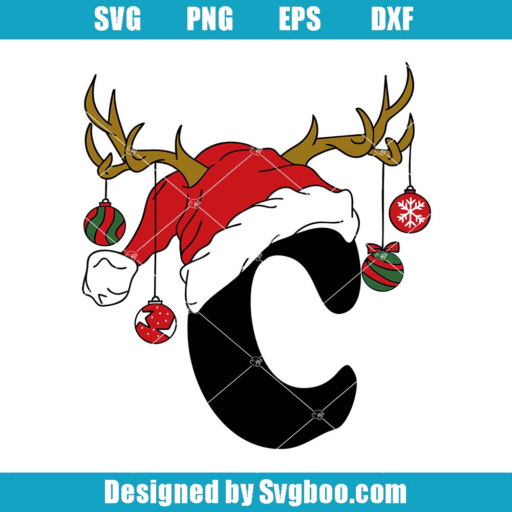 Christmas Letter C Svg, Santa Hat Svg, Xmas Alphabet Letter Svg Christmas Letter C Svg
