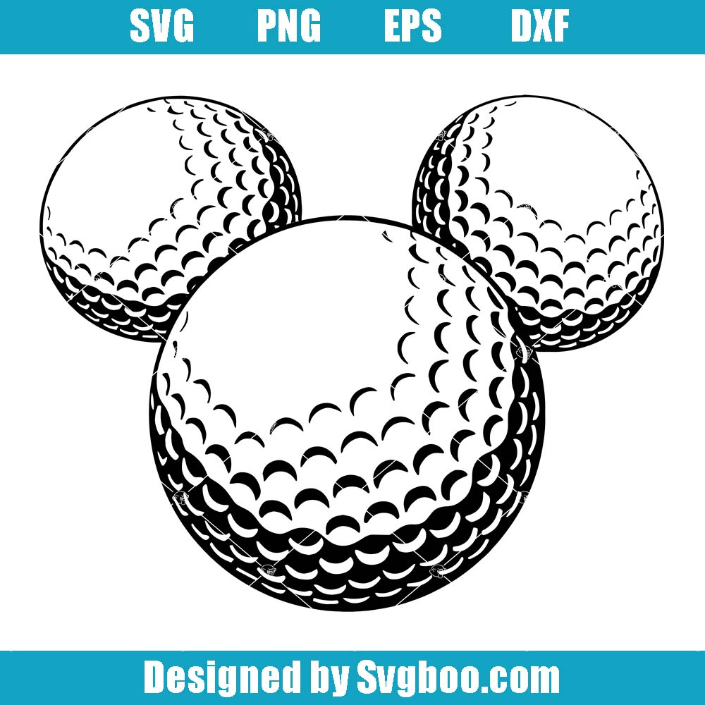 Golf Mickey Mouse Balloon Svg, Family Golf Svg, Golf Mouse Head Svg