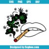 Lips Green Leaf Smoking Svg