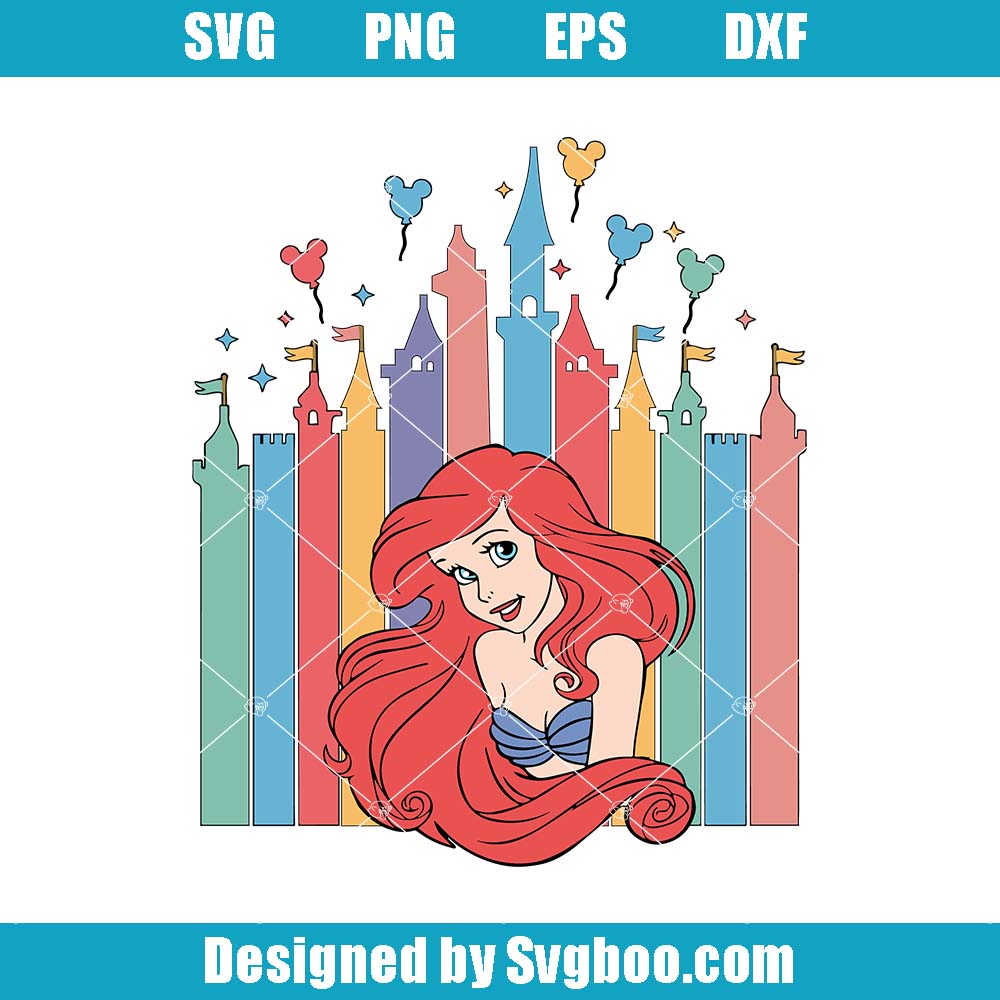 Magical Kingdom Svg, Princess Ariel Svg, Mermaid Princess Svg