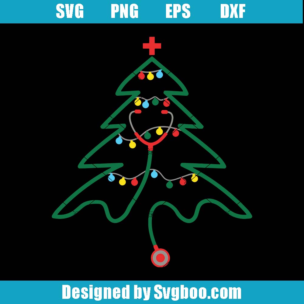 Medical Christmas Tree Svg, Stethoscope Christmas Tree Svg Medical Christmas Tree Svg
