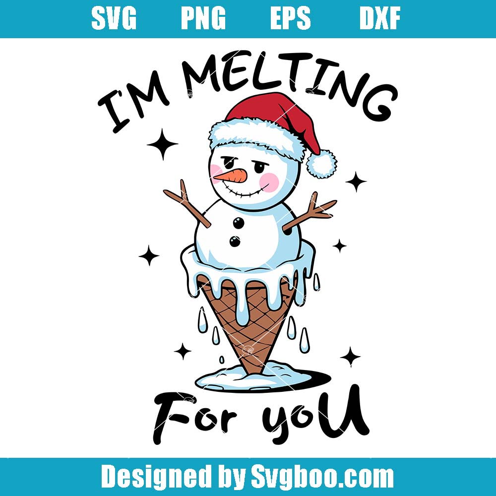 Melting Snowman Svg, Funny Christmas Svg, Winter Holiday Snowman Svg