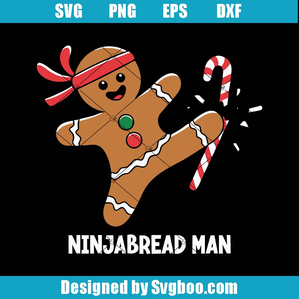 Ninjabread Man Svg, Funny Gingerbread Man Svg, Ninja Puns Art Svg