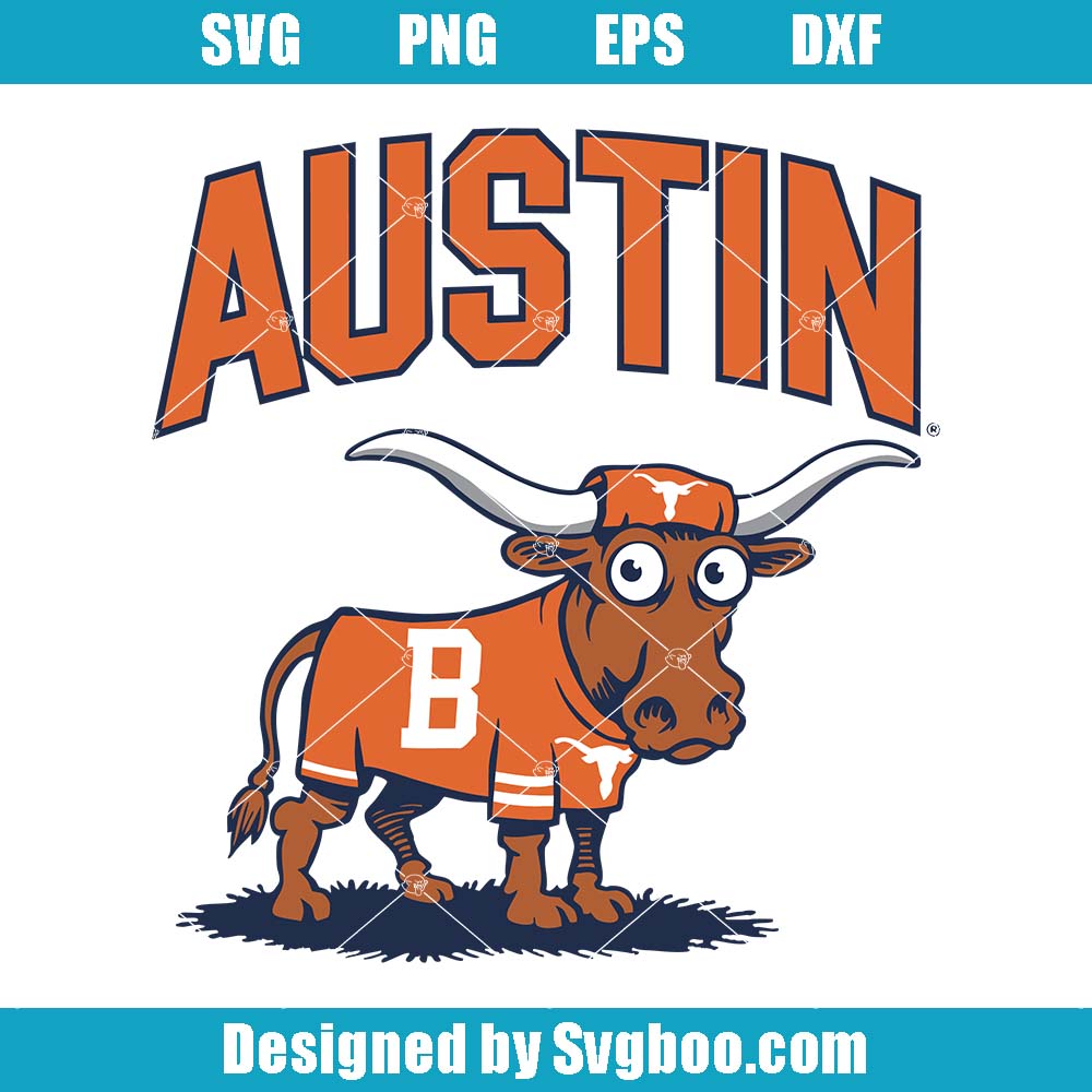 Austin Texas Longhorn Svg, Longhorn Mascot Svg, Austin Fan Svg
