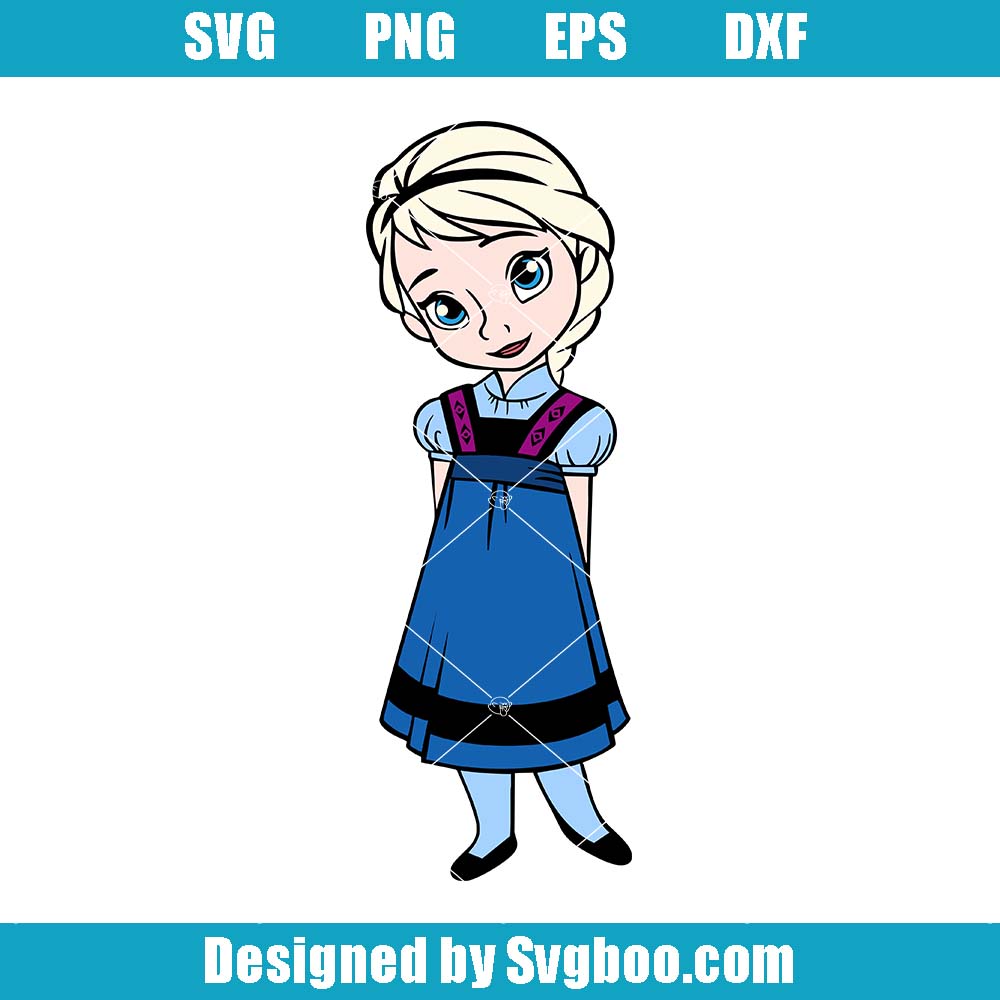 Baby Frooze Svg, Cute Baby Elsa Svg, Cartoon Characters Svg