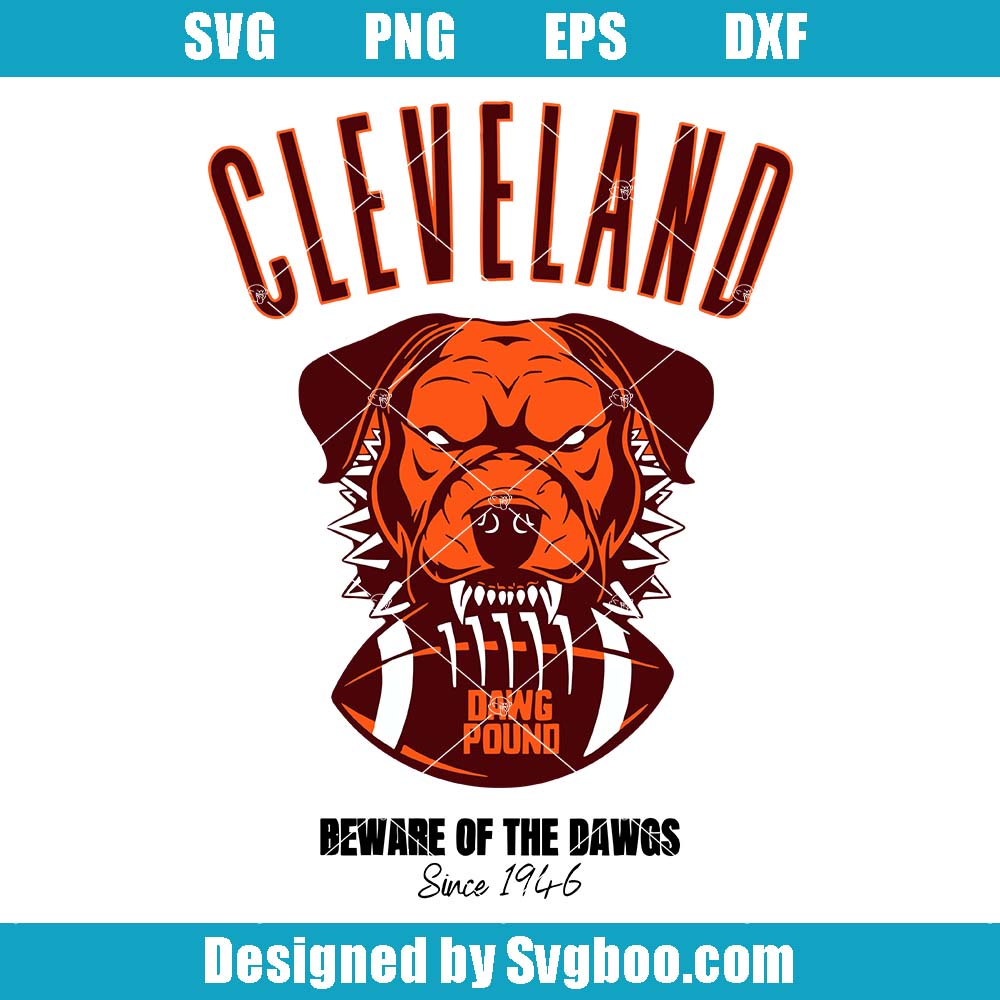 Cleveland Football Dawg Svg, Beware Of The Dawgs Svg, Funny Dog Svg