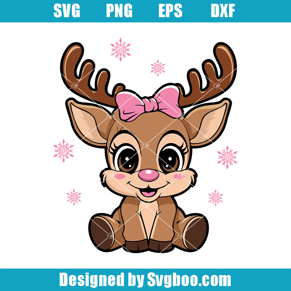 Coolest Reindeer Svg, Kids Christmas Svg, Girl Christmas Svg