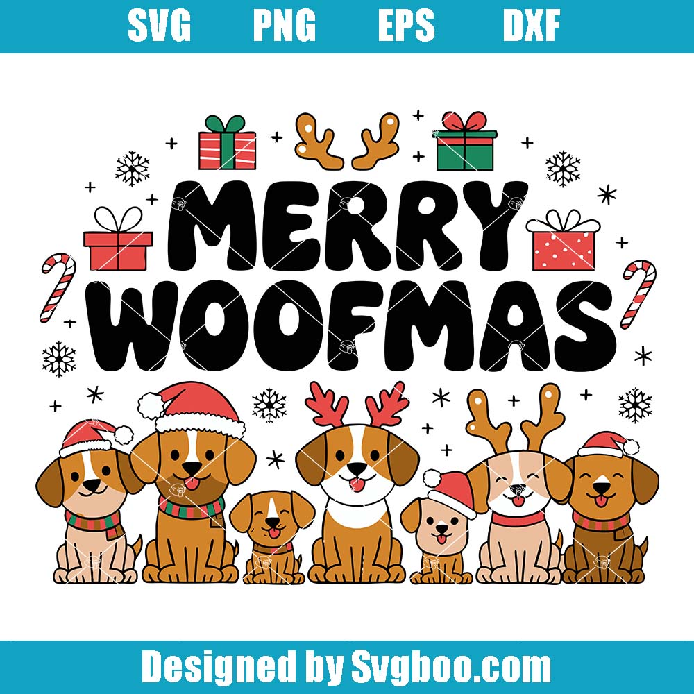 Dog Mama Svg, Funny Dog Christmas Svg, Merry Woofmas Svg Dog Mama Svg