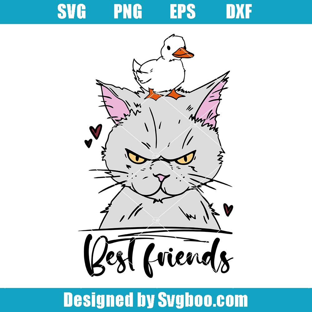Funny Kitty Svg, Best Friends Svg, Cartoon Characters Svg Funny Kitty Svg