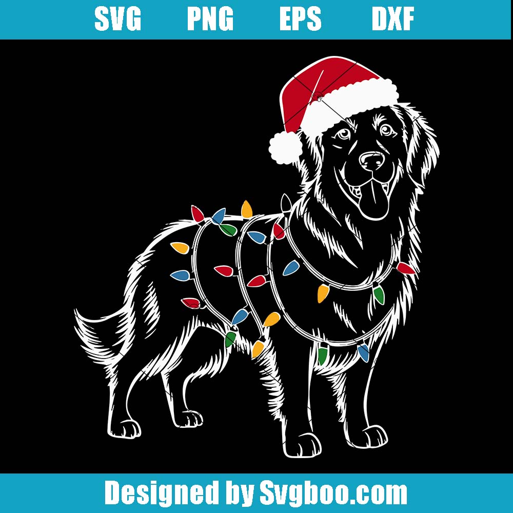 Funny Santa Golden Svg, Retriever Christmas Lights Svg, Dog Lover Svg