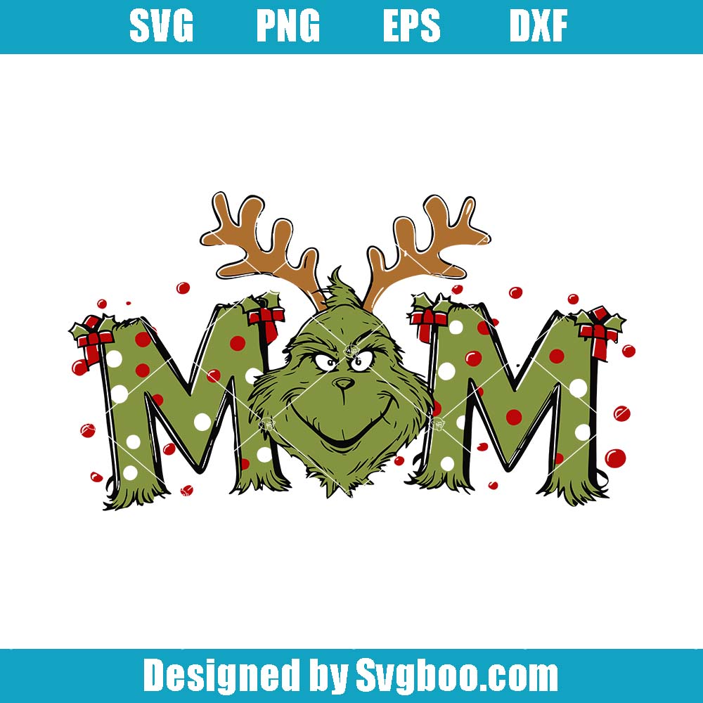 Grincy Mom Svg, Retro Mama Christmas Svg, Green Guy Svg