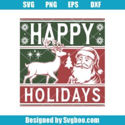 Happy Holidays Christmas Svg