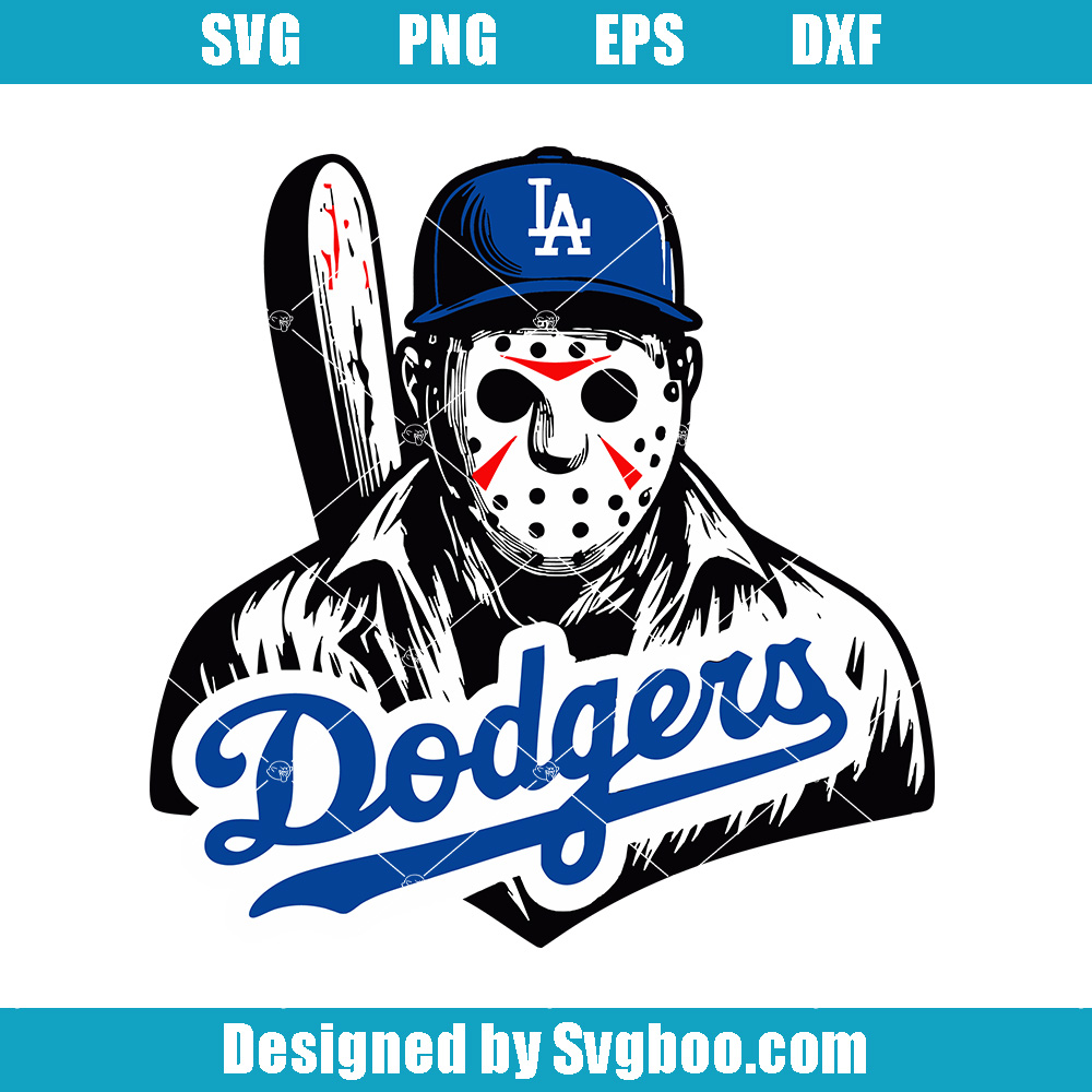 Jason Voorhees LA Svg, Dodgers Baseball Svg, Cartoon Character Svg Jason Voorhees LA Svg