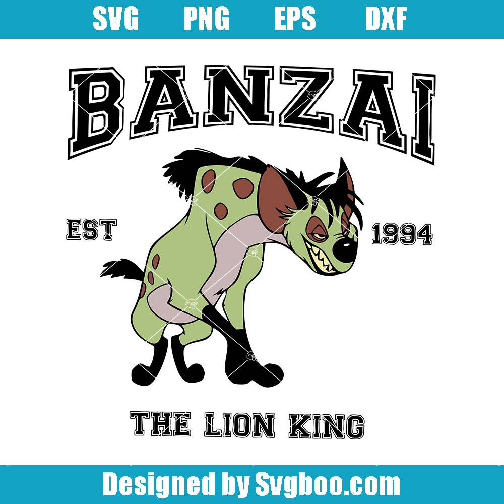 Lion King Banzai Varsity Svg, Disney Fan Svg, Lion King Family Svg Lion King Banzai Varsity Svg