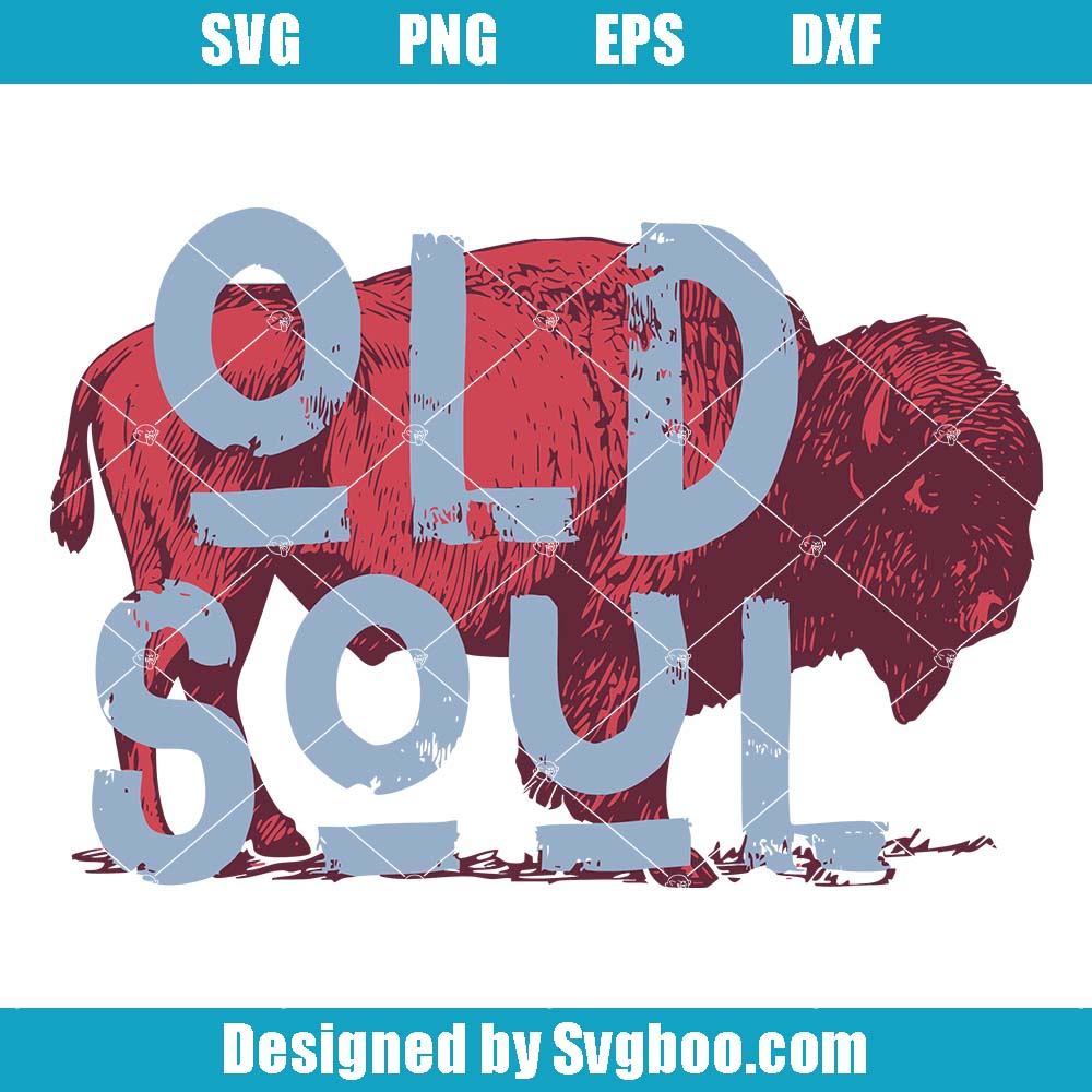 Old Soul Svg, Red Bison Western Svg, Wild West Bison Svg