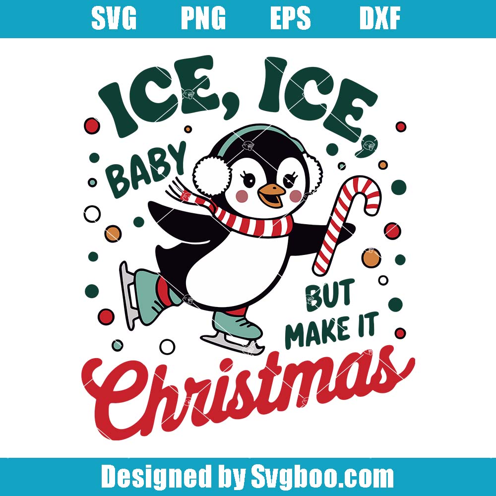 Penguin Merry Christmas Svg, Cute Penguin Svg, Kids Christmas Svg Penguin Merry Christmas Svg
