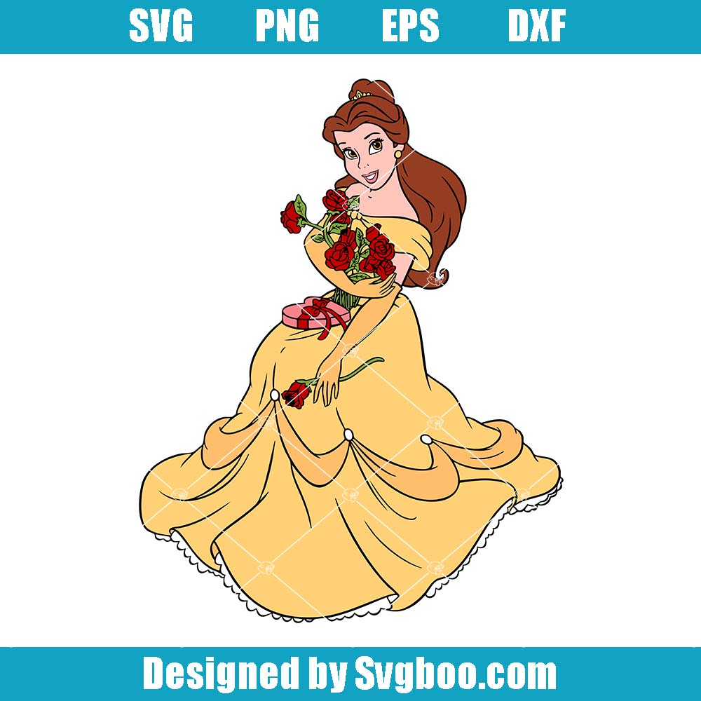 Belle Princess Svg, Valentine's Day Svg, Cartoon Characters Svg