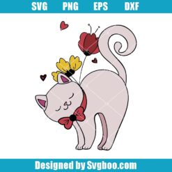 Cat With Flowers Svg