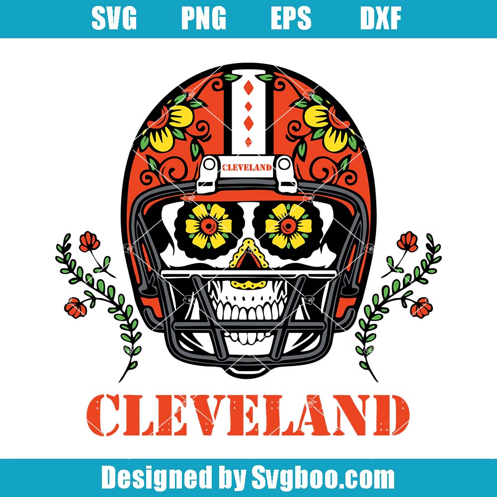 Cleveland Browns Skull Helmet Svg, Sport Team Svg, Cleveland Svg