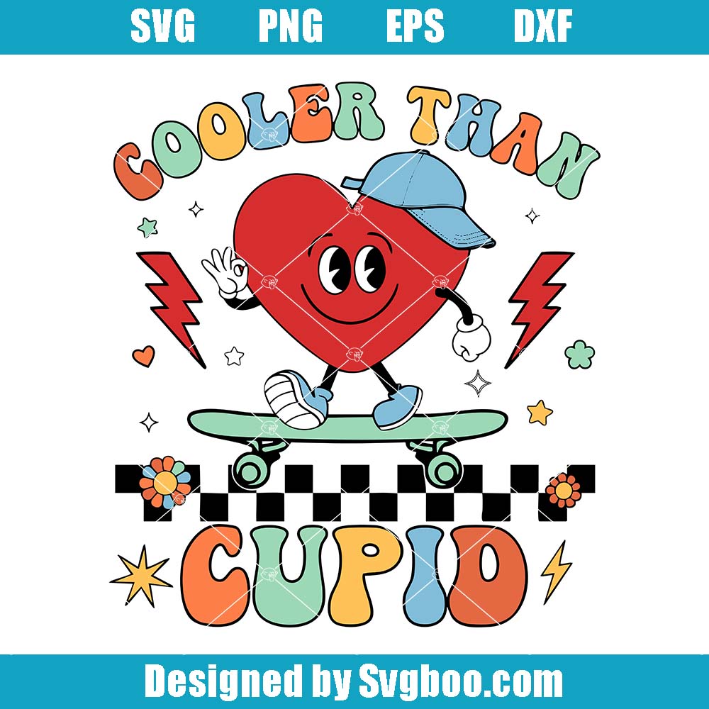 Cooler Than Cupid Svg, Boy Valentine Svg, Kid's Valentine Svg Cooler Than Cupid Svg