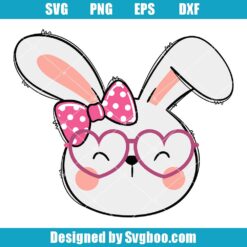 Cute Rabbit With Glasses Svg