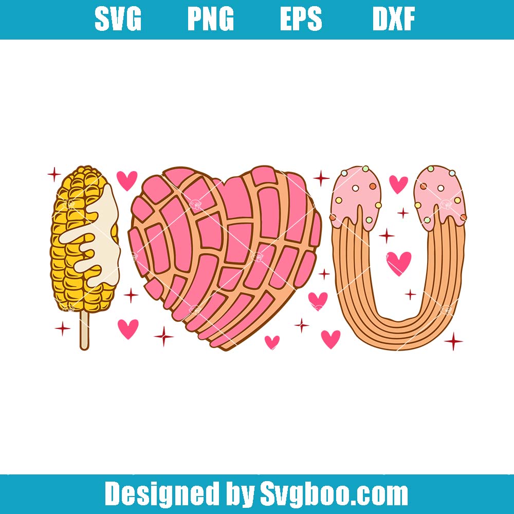 I Love You Concha Svg, Valentine's Day Svg, Cute Pan Dulce Svg I Love You Concha Svg