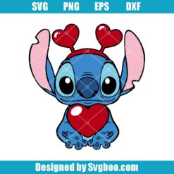 Kawaii Stich Valentine Svg