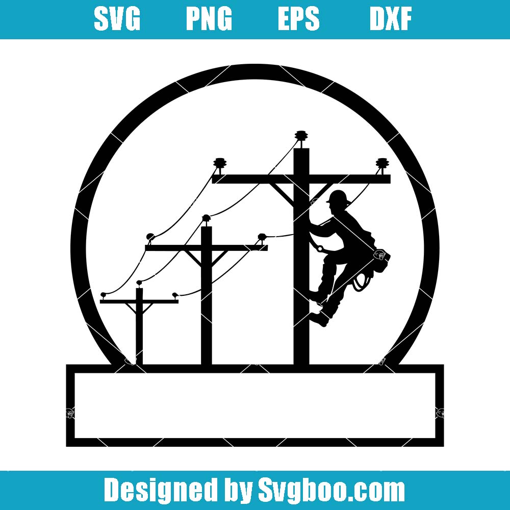 Lineman Monogram Svg, Electric Company Svg, Lineman Silhouette Svg Lineman Monogram Svg