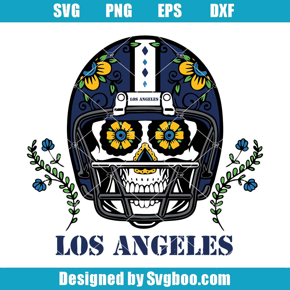 Los Angeles Chargers Skull Helmet Svg, Sport Lover Svg, Cute Skull Svg