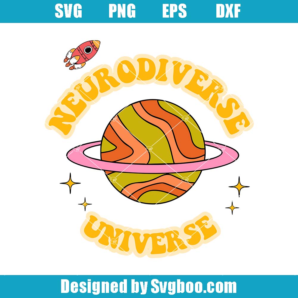Neurodiverse Universe Svg, Autism Acceptance Symbol Svg Neurodiverse Universe Svg