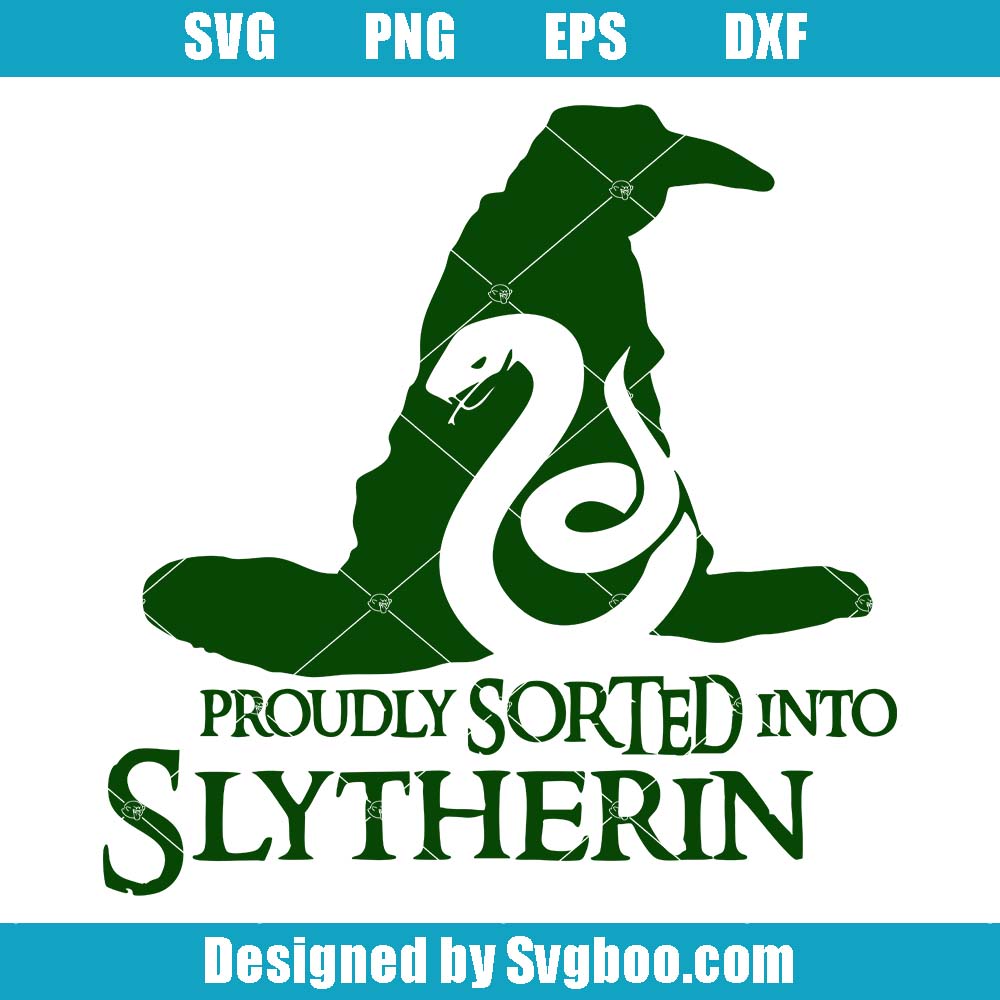 Proudly Sorted Into Slytherin Svg, HP House Pride Svg, Snake Svg Proudly Sorted Into Slytherin Svg