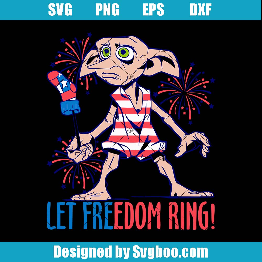 Retro Dobby Svg, Harry Potter Svg, Let Freedom Ring Svg