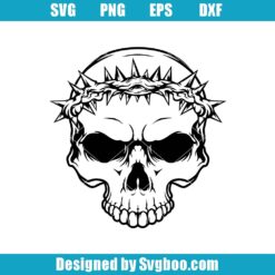 Skull With Crown Of Thorns Svg