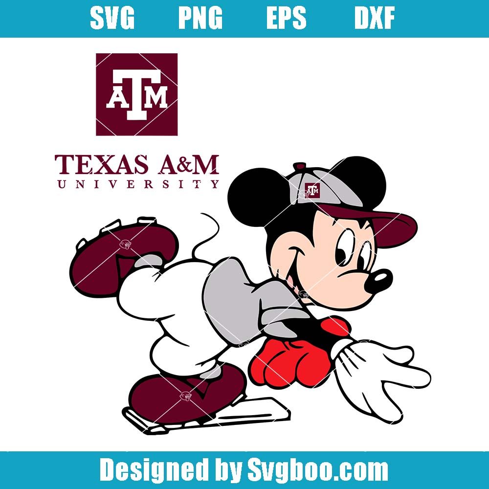 Texas A&M And Mickey Svg, Sport Svg, Texas A&M Svg, NCAA Sport Svg