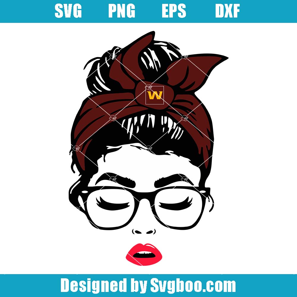 Washington Football Team Svg, Messy Bun Svg, Fanatics Sport Svg Washington Football Team Svg