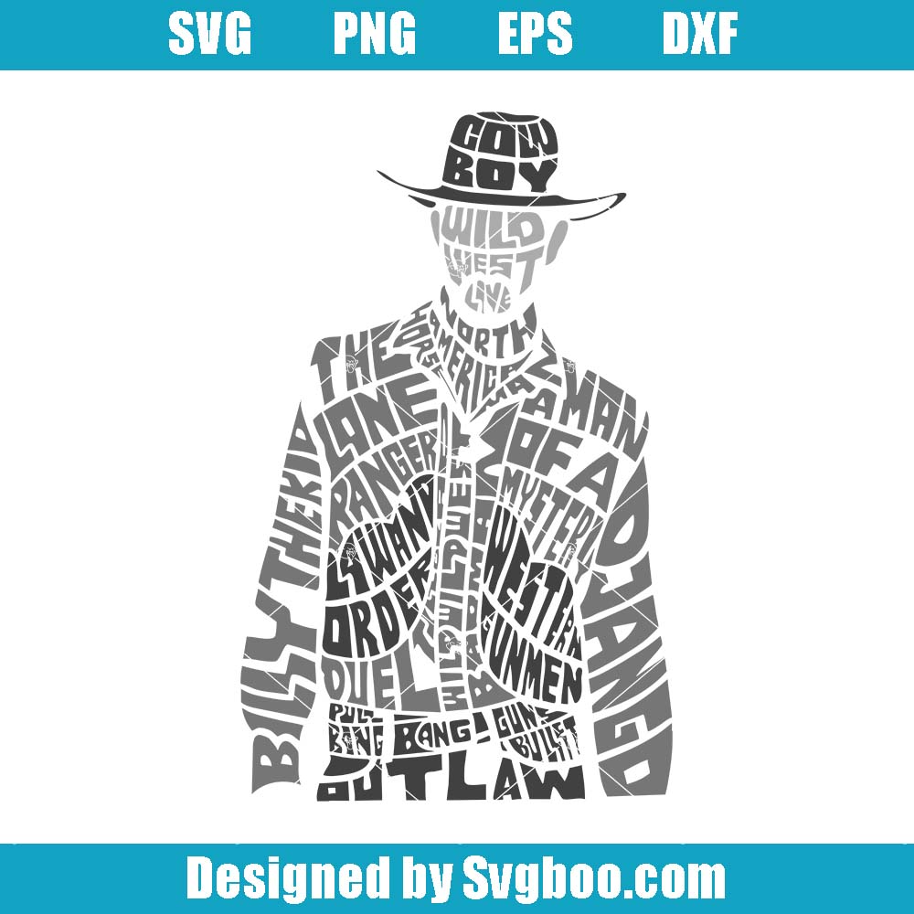 Wellcoda Wild West Cowboy Svg, Funny Cowboy Svg, Cowboy Calligram Svg