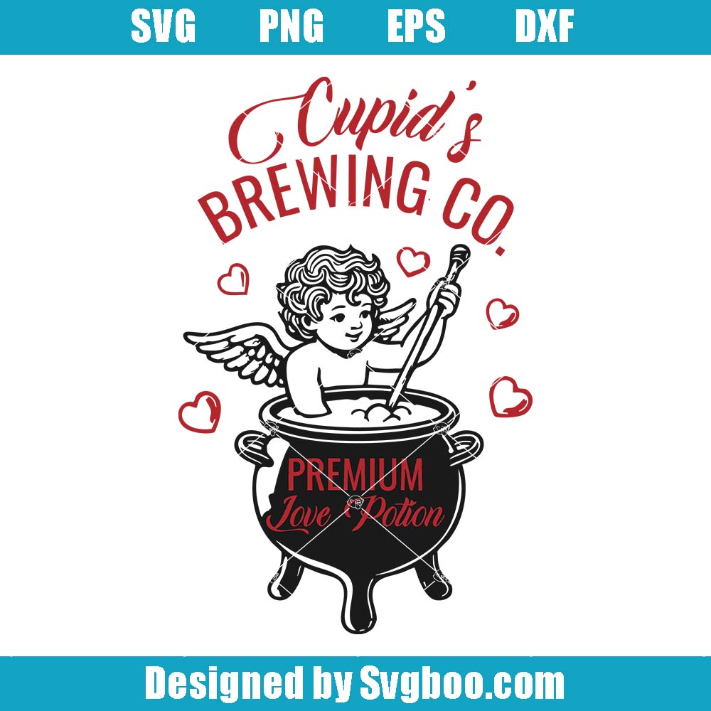 Cupid Brewing Co Svg, Cute Cupid Svg, Valentines Vibes Svg Cupid Brewing Co Svg