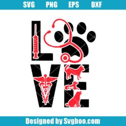Love Veterinarian Svg, Vet Tech Svg, Veterinary Technician Svg
