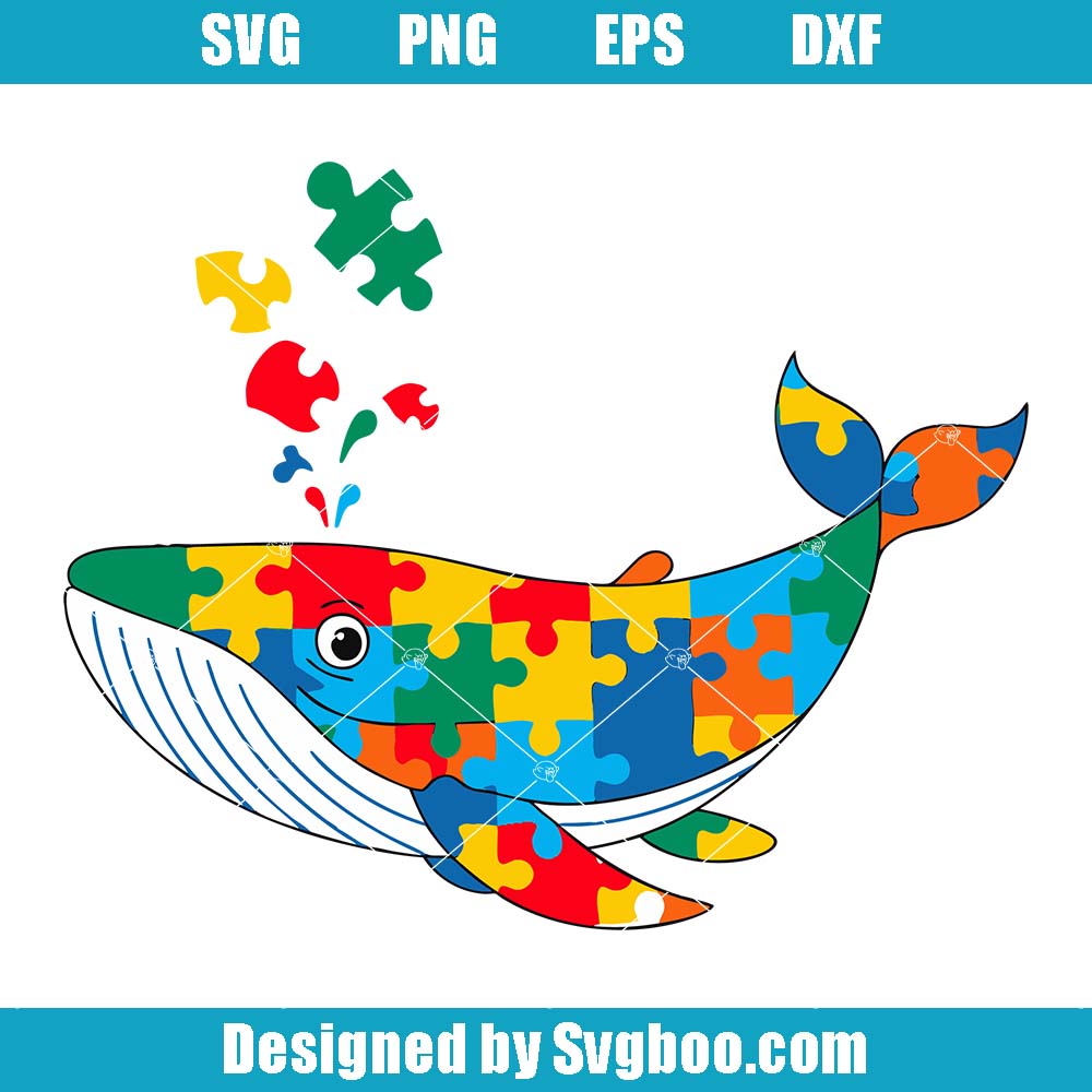 Whale Autism Svg, Autism Awareness Svg, Autism Advocacy Svg Whale Autism Svg