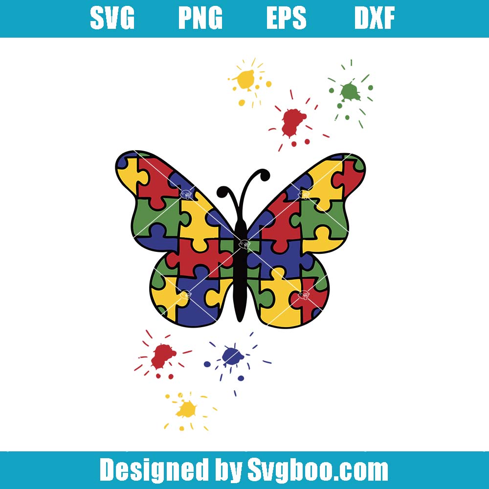Butterfly Puzzle Piece Svg, Autism Awareness Svg, Spread Awareness Svg Butterfly Puzzle Piece Svg,