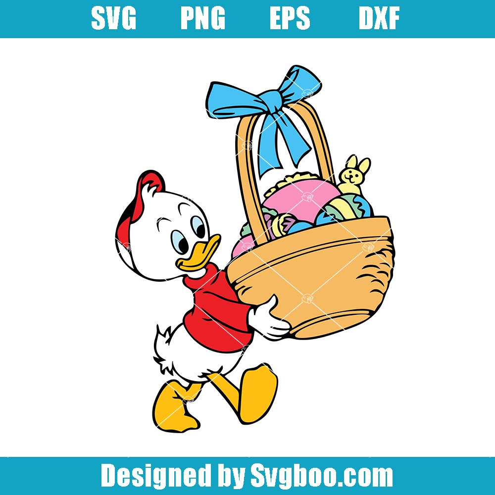 Dewey Duck Easter Svg, Dewey Duck Characters Svg, Cute Duck Svg