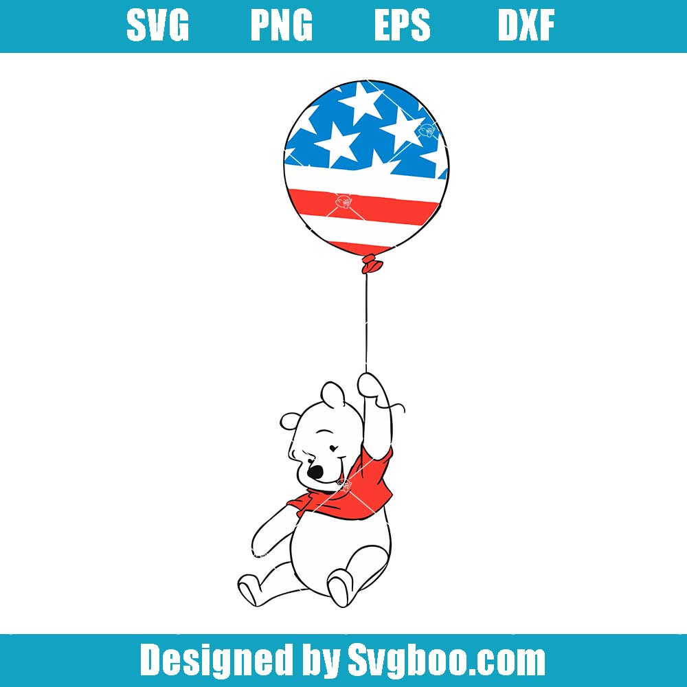 Disney American Balloon Winnie The Pooh Svg, Christopher Robin Svg Disney American Balloon Winnie The Pooh Svg