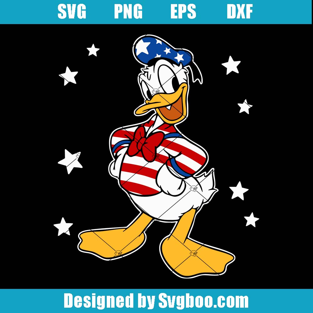 Disney Donald And Friends Svg, Independence Day Svg, American Flag Svg