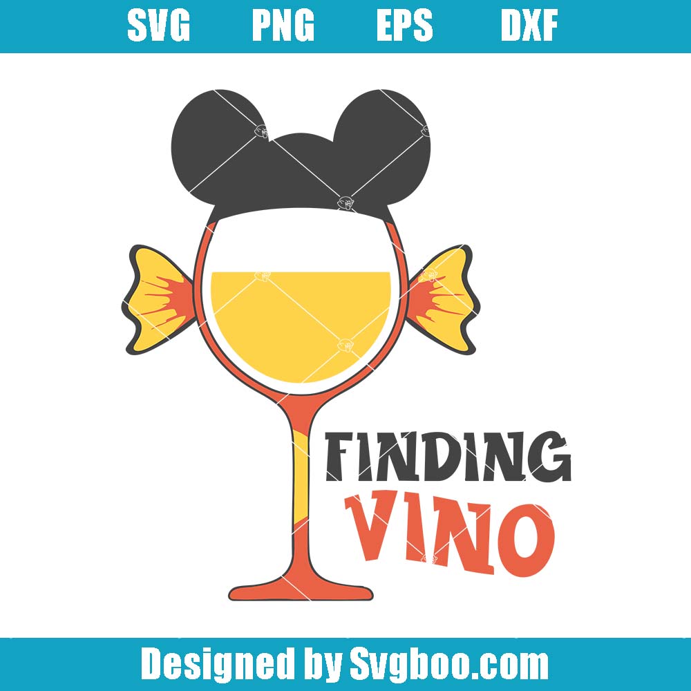 Finding Vino Svg, Nemo Wine Svg, Cute Mickey Mouse Ear Svg