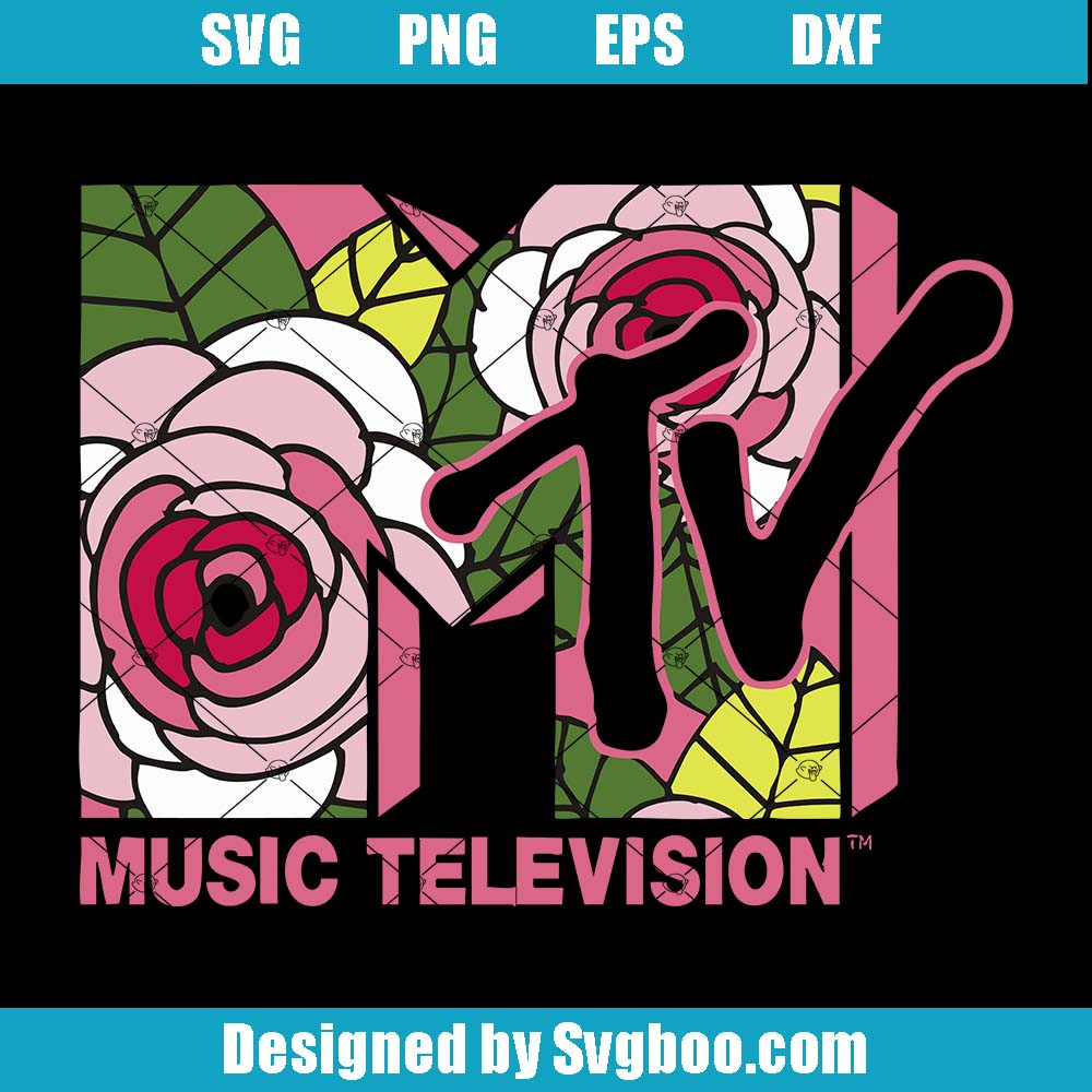 MTV Logo Roses Svg, Music Television Svg, I Want My MTV Svg MTV Logo Roses Svg