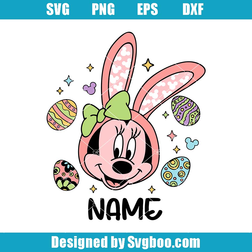 Minnie Mouse Happy Easter Svg, Mouse And Friends Svg, Easter Vibes Svg Minnie Mouse Happy Easter Svg