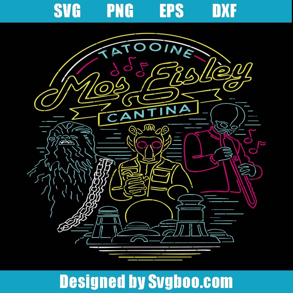 Retro Disney Star Wars Svg, Funny Mos Eisley Neon Portrait Svg