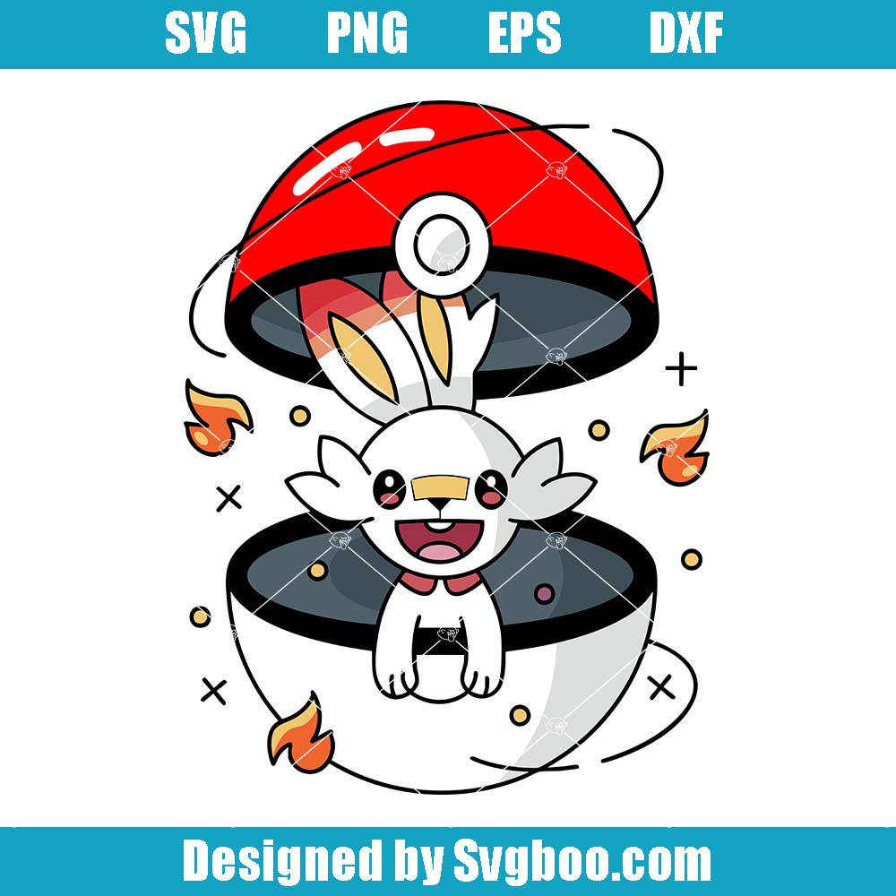 Scorbunny Vector Svg, Anime Japan Svg, Pokemon Journeys Svg