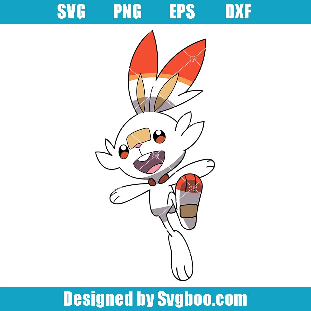 Scorbunny Vector Svg, Cute Anime Japan Svg, Funny Pokemon Svg